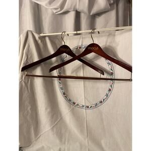 Set of 2 Wood Suit Clothes Hangers for Macy's Mahogany finish VGUC